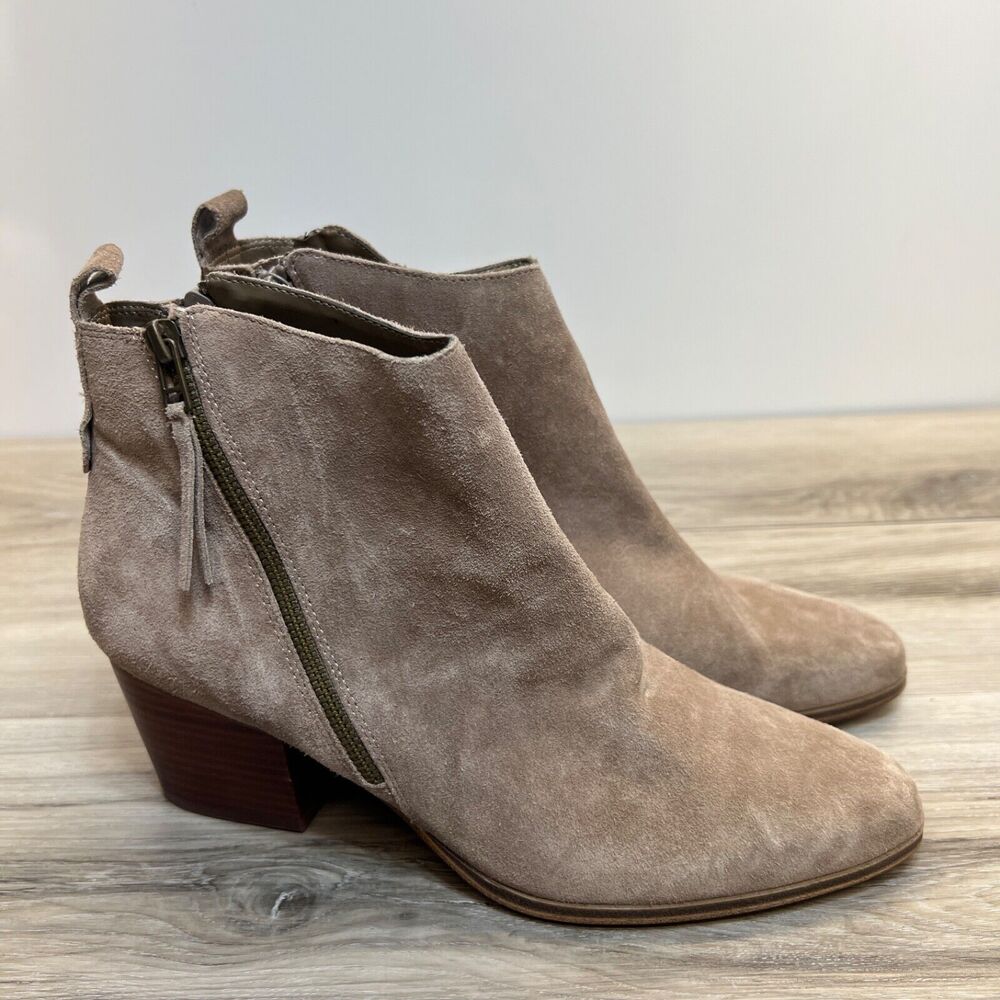 Sole Society Taupe Gray Suede MIRA Zip Up Ankle Boots Womens Size US 11 M